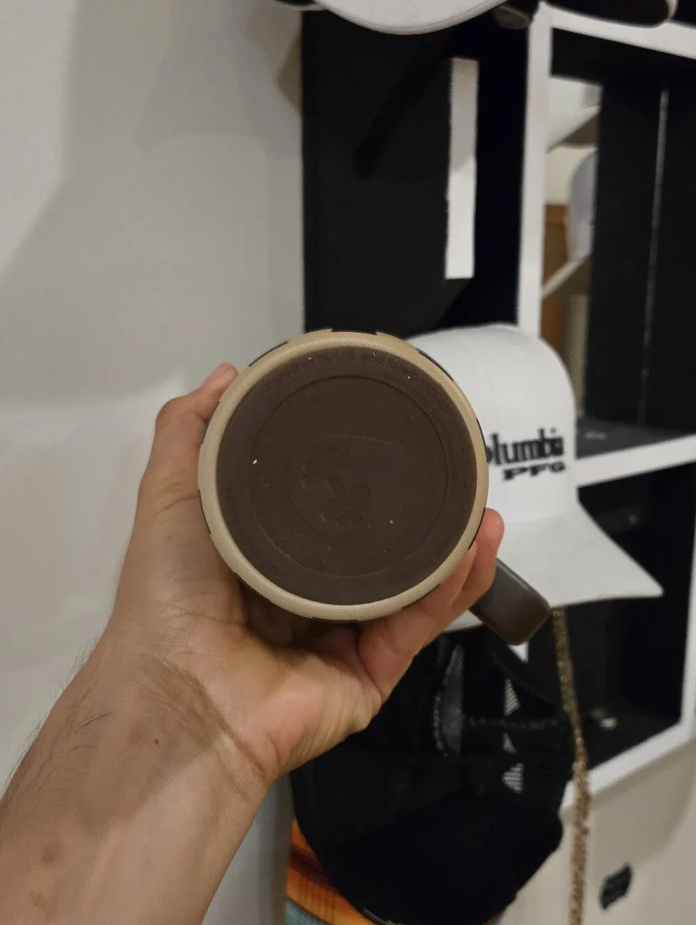 Checked Travel Tumbler - Brown and Cream